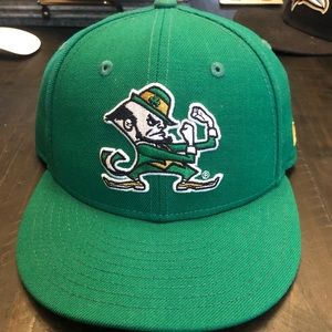 Notre Dame Green Authentic New Era 59Fifty Size 7